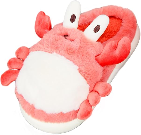 Cute Fuzzy Animal Fleece Slippers for Women. Soft Warm House Slippper. Winter Cozy Home Indoor Non-Slip Slippers