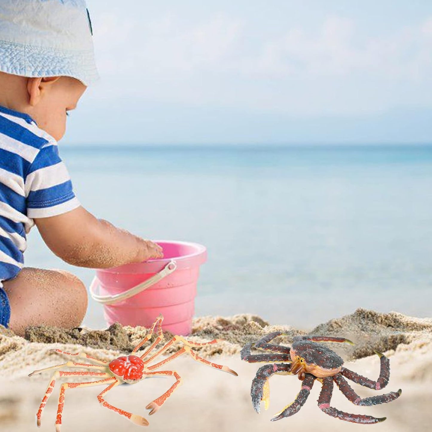 King Crab and Spider Crab Toys Set. Marine Animals Toys Sea Animal Action Figures Gift Great for Educational. Cake Topper. Swim. Bath Toys. Stocking Stuffers for Kids
