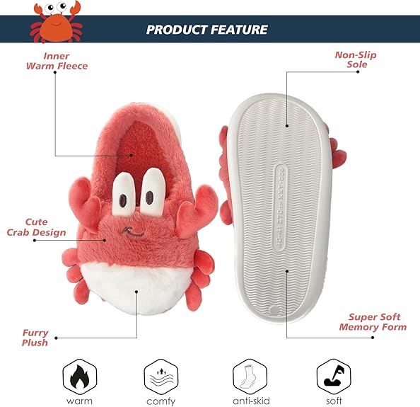 Cute Fuzzy Animal Fleece Slippers for Women. Soft Warm House Slippper. Winter Cozy Home Indoor Non-Slip Slippers