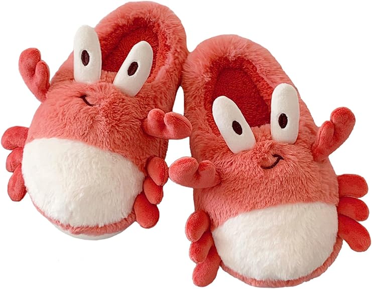 Cute Fuzzy Animal Fleece Slippers for Women. Soft Warm House Slippper. Winter Cozy Home Indoor Non-Slip Slippers