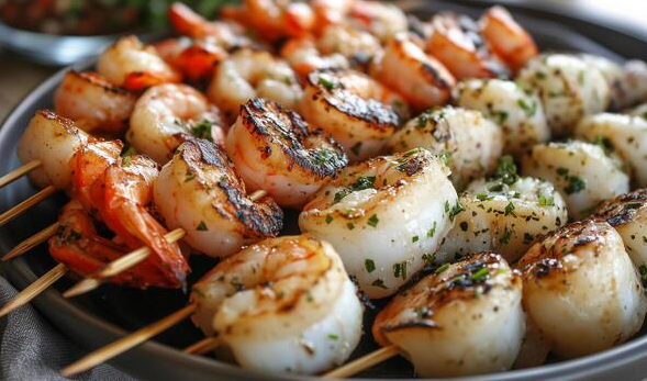 Premium Seafood Skewer Kit – Shrimp, Mussels & Calamari