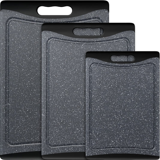 Extra Large Cutting Boards. Plastic Cutting Boards for Kitchen (Set of 3). Dark Grey
