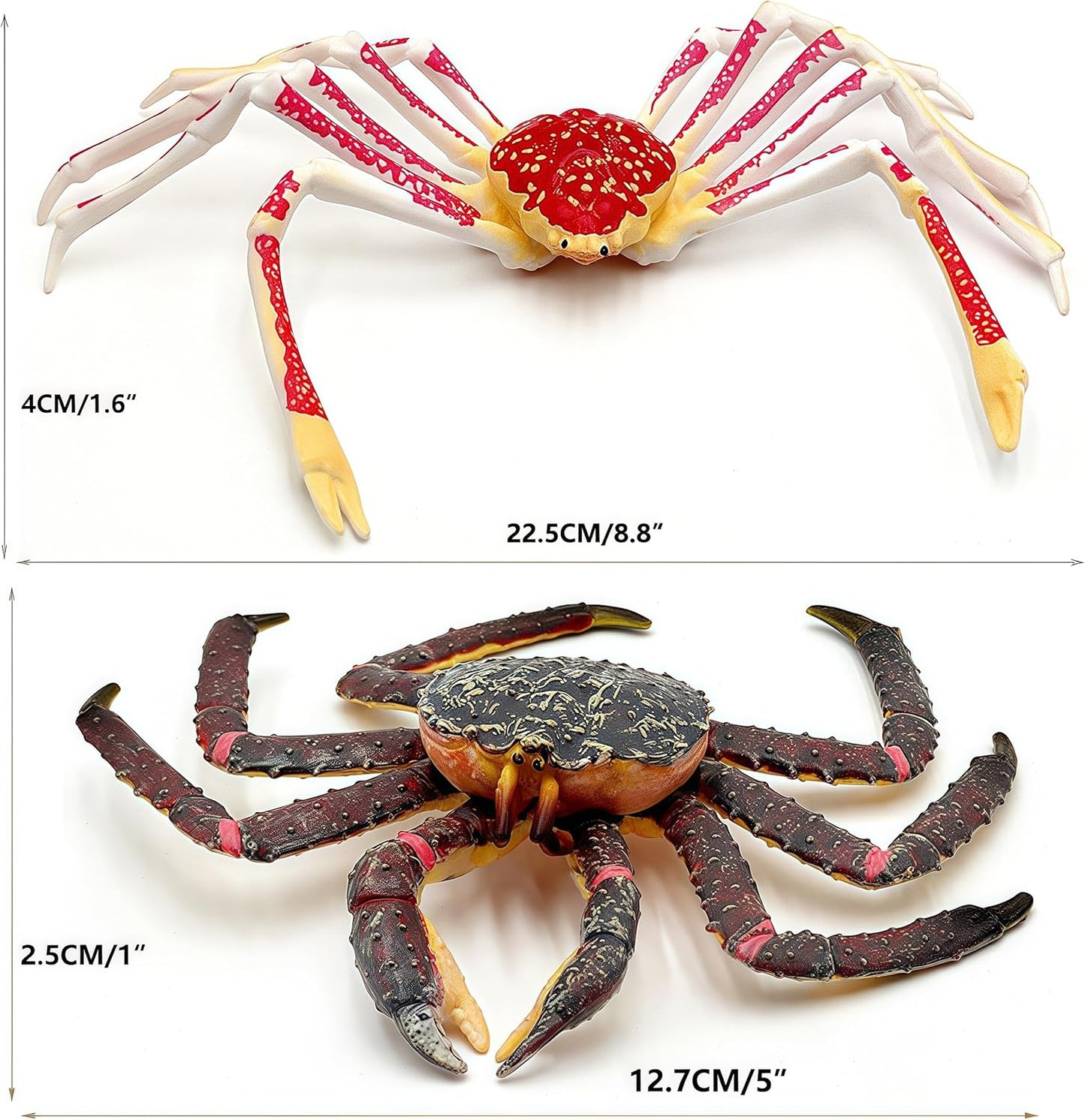King Crab and Spider Crab Toys Set. Marine Animals Toys Sea Animal Action Figures Gift Great for Educational. Cake Topper. Swim. Bath Toys. Stocking Stuffers for Kids